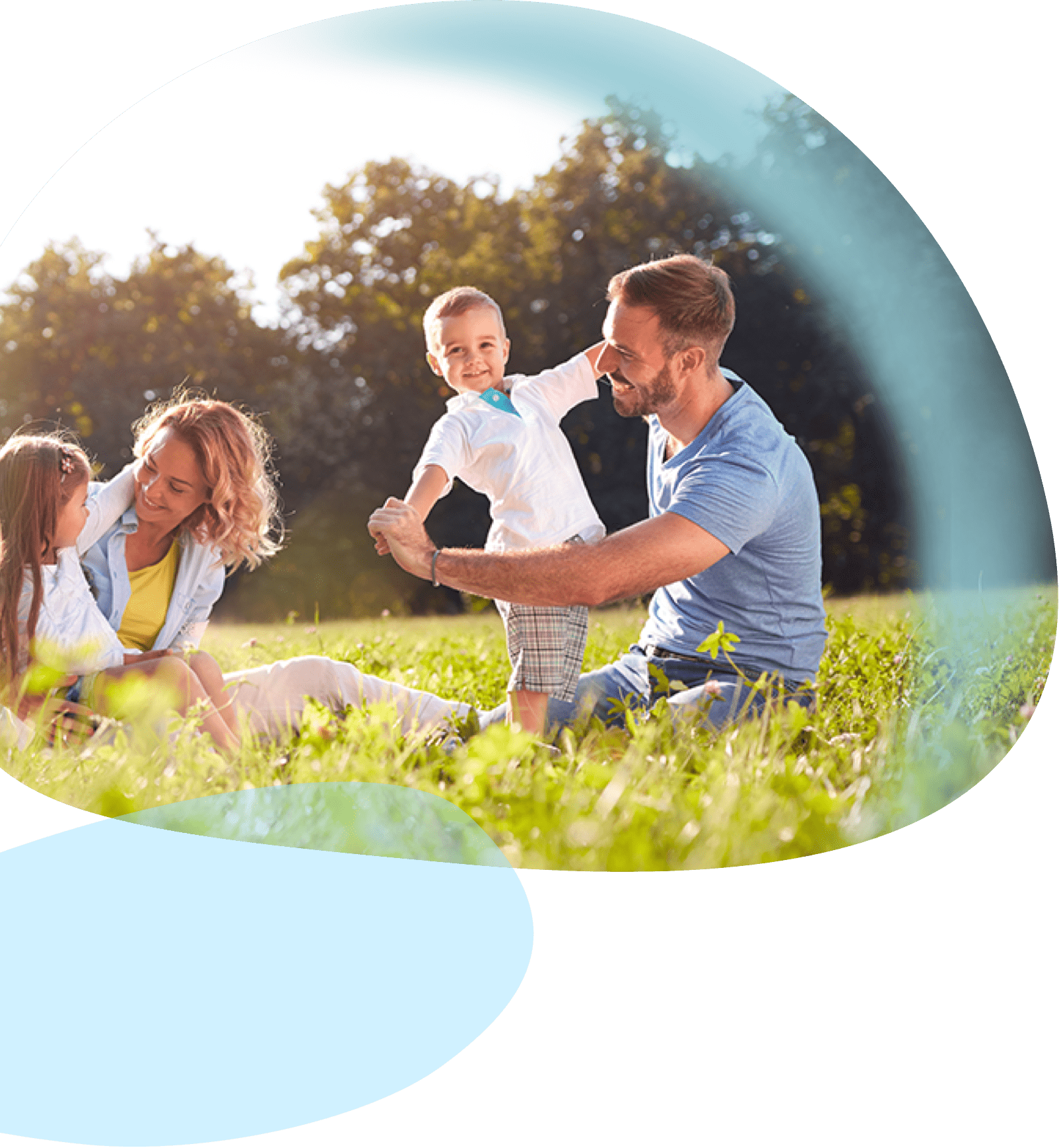 banner con famiglia al parco 